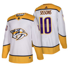 Nashville Predators #10 Colton Sissons White 2018 New Season Authentic Team Away Jersey