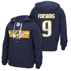 Nashville Predators #9 Filip Forsberg Navy Primary Logo Player Pullover Hoodie