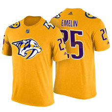 Nashville Predators #25 Alexei Emelin Gold Adidas Player T-shirt