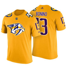 Nashville Predators #13 Nick Bonino Gold Adidas Player T-shirt