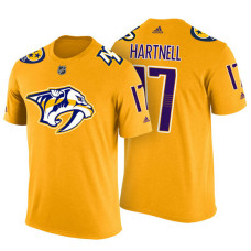 Nashville Predators #17 Scott Hartnell Gold Adidas Player T-shirt