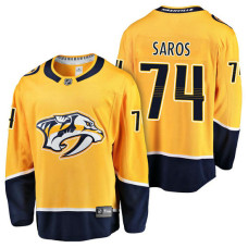 Nashville Predators #74 Breakaway Player Juuse Saros Jersey Gold