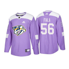 Nashville Predators #56 Kevin Fiala Purple 2018 Adidas Authentic Hockey Fights Cancer Jersey