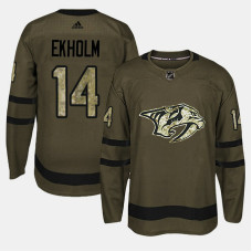 Nashville Predators #14 Camo Salute To Service Mattias Ekholm Jersey