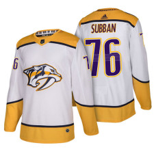 Nashville Predators #76 P.K. Subban White 2018 New Season Authentic Team Away Jersey