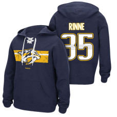 Nashville Predators #35 Pekka Rinne Navy Primary Logo Player Pullover Hoodie