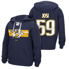 Nashville Predators #59 Roman Josi Navy Primary Logo Player Pullover Hoodie