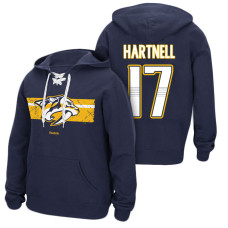 Nashville Predators #17 Scott Hartnell Navy Primary Logo Player Pullover Hoodie