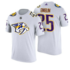 Nashville Predators #25 Alexei Emelin White Adidas Player T-shirt