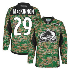 Colorado Avalanche Nathan MacKinnon #29 Camo Veteran's Day With Jersey 2022 Stanley Cup Champions Patch