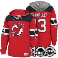 New Jersey Devils #13 Michael Cammalleri Red Anniversary Classic Patch Hoodie