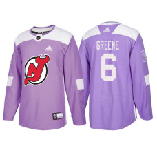 New Jersey Devils #6 Andy Greene Purple Hockey Fights Cancer Authentic Jersey