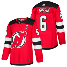 New Jersey Devils #6 Andy Greene Red 2018 New Season Home Authentic Jersey