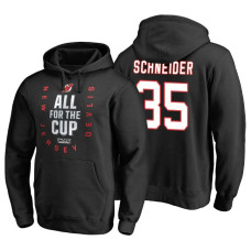 New Jersey Devils #35 Cory Schneider Black 2018 Stanley Cup Playoffs Hoodie