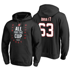 New Jersey Devils #63 Jesper Bratt Black 2018 Stanley Cup Playoffs Hoodie