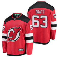 New Jersey Devils #63 Breakaway Player Jesper Bratt Jersey Red