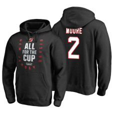 New Jersey Devils #2 John Moore Black 2018 Stanley Cup Playoffs Hoodie