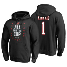 New Jersey Devils #1 Keith Kinkaid Black 2018 Stanley Cup Playoffs Hoodie