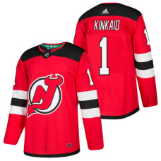 New Jersey Devils #1 Keith Kinkaid Red 2018 New Season Home Authentic Jersey