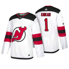 New Jersey Devils #1 Keith Kinkaid White 2018 New Season Team Road Jersey