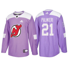 New Jersey Devils #21 Kyle Palmieri Purple Hockey Fights Cancer Authentic Jersey