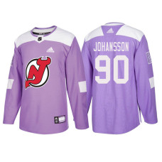 New Jersey Devils #90 Marcus Johansson Purple Hockey Fights Cancer Authentic Jersey