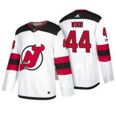 New Jersey Devils #44 Miles Wood White 2018 New Season Team Road Jersey