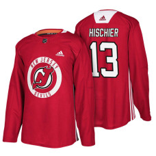 New Jersey Devils #13 Red New Season Practice Nico Hischier Jersey