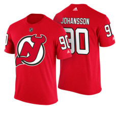 New Jersey Devils #90 Marcus Johansson Red Adidas Player T-shirt