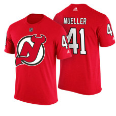 New Jersey Devils #41 Mirco Mueller Red Adidas Player T-shirt