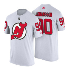 New Jersey Devils #90 Marcus Johansson White Adidas Player T-shirt