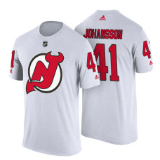 New Jersey Devils #41 Mirco Mueller White Adidas Player T-shirt