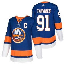 New York Islanders #91 John Tavares Royal 2018 New Season Authentic Team Home Captain Jersey