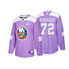 New York Islanders #72 Anthony Beauvillier Purple 2018 Adidas Authentic Hockey Fights Cancer Jersey