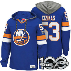 New York Islanders #53 Casey Cizikas Royal 2017 Anniversary Patch Hoodie