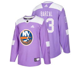 New York Islanders #13 Mathew Barzal Purple Hockey Fights Cancer Authentic Jersey