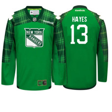 New York Rangers #13 Kevin Hayes Kelly Green Patty's Pride St. Patrick's Day Jersey