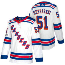 New York Rangers #51 David Desharnais White 2018 Season Authentic Team Away Jersey