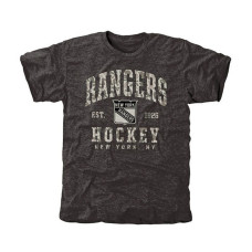 New York Rangers Black Camo Stack Tri-Blend T-Shirt