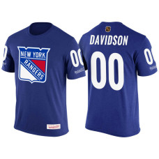 New York Rangers Blue John Davidson #0 New Season Throwback Player T-shirt Mitchell & Ness