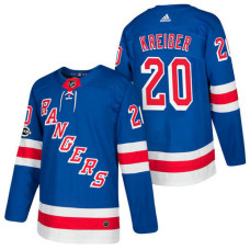 New York Rangers #20 Chris Kreider Royal 2018 New Season Home Authentic Jersey With Anniversary Patch