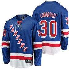 New York Rangers #30 Breakaway Player Henrik Lundqvist Jersey Royal