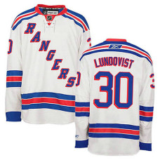 New York Rangers Henrik Lundqvist #30 White Away Authentic Jersey