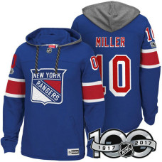 New York Rangers #10 J.T. Miller Royal 2017 Anniversary Patch Hoodie