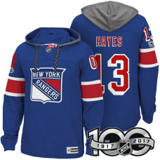 New York Rangers #13 Kevin Hayes Royal 2017 Anniversary Patch Hoodie