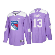 New York Rangers #13 Kevin Hayes Purple 2018 Adidas Authentic Hockey Fights Cancer Jersey