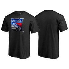 New York Rangers Black Crew Neck Midnight Mascot Team T-shirt