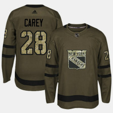 New York Rangers #28 Camo Salute To Service Paul Carey Jersey