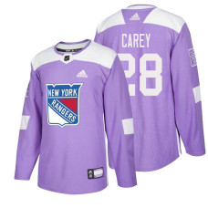 New York Rangers #28 Paul Carey Purple Hockey Fights Cancer Authentic Jersey