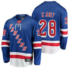 New York Rangers #28 Breakaway Player Paul Carey Jersey Royal